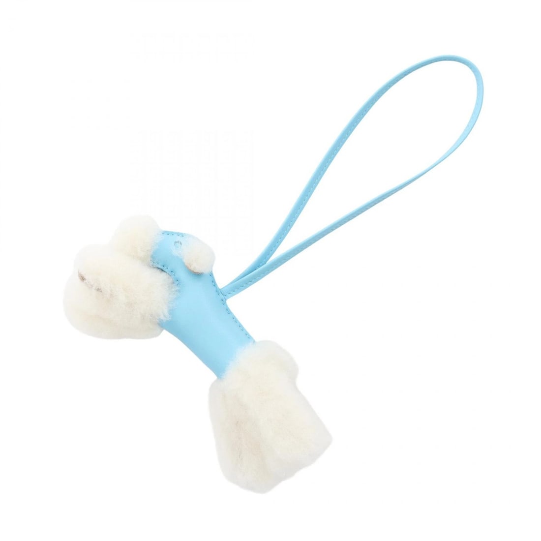 HERMES BUDDY BAG CHARM K AGNEAU MILO MOUTON CELESTE: HERMES Buddy bag Charm K Agneau milo Mouton Celeste Brand: HERMES Type: charm Material: Agneau milo × Mouton × Agneau milo Color: Blue??ish colors × White??ish colors Size: All length?24cm(9.4") A