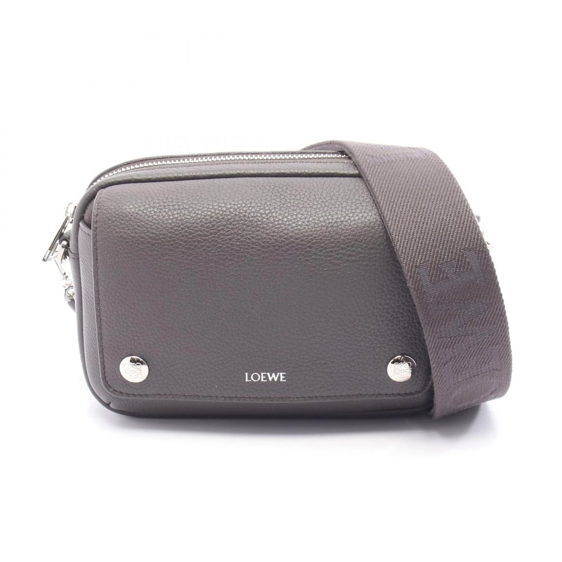 LOEWE PEBBLE SMALL MESSENGER SHOULDER BAG: LOEWE Pebble Small Messenger Shoulder Bag Brand: LOEWE Type: Shoulder Bag Material: leather Color: Gray??ish colors Size: H:13cm x W:18.5cm x D:3.5cm (H:5.1" x W:7.3" x D:1.4") Accessories: None <