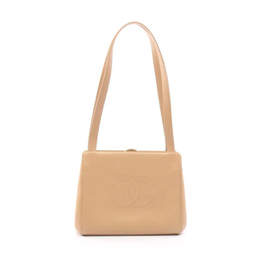 CHANEL JUMBO COCO MARK SHOULDER BAG: CHANEL Jumbo COCO Mark Shoulder Bag Brand: CHANEL Type: Shoulder Bag Material: leather × Calfskin (cowhide) Color: Beige??ish colors Size: H:20.5cm x W:25cm x D:9cm (H:8.1" x W:9.8" x D:3.5") Acce