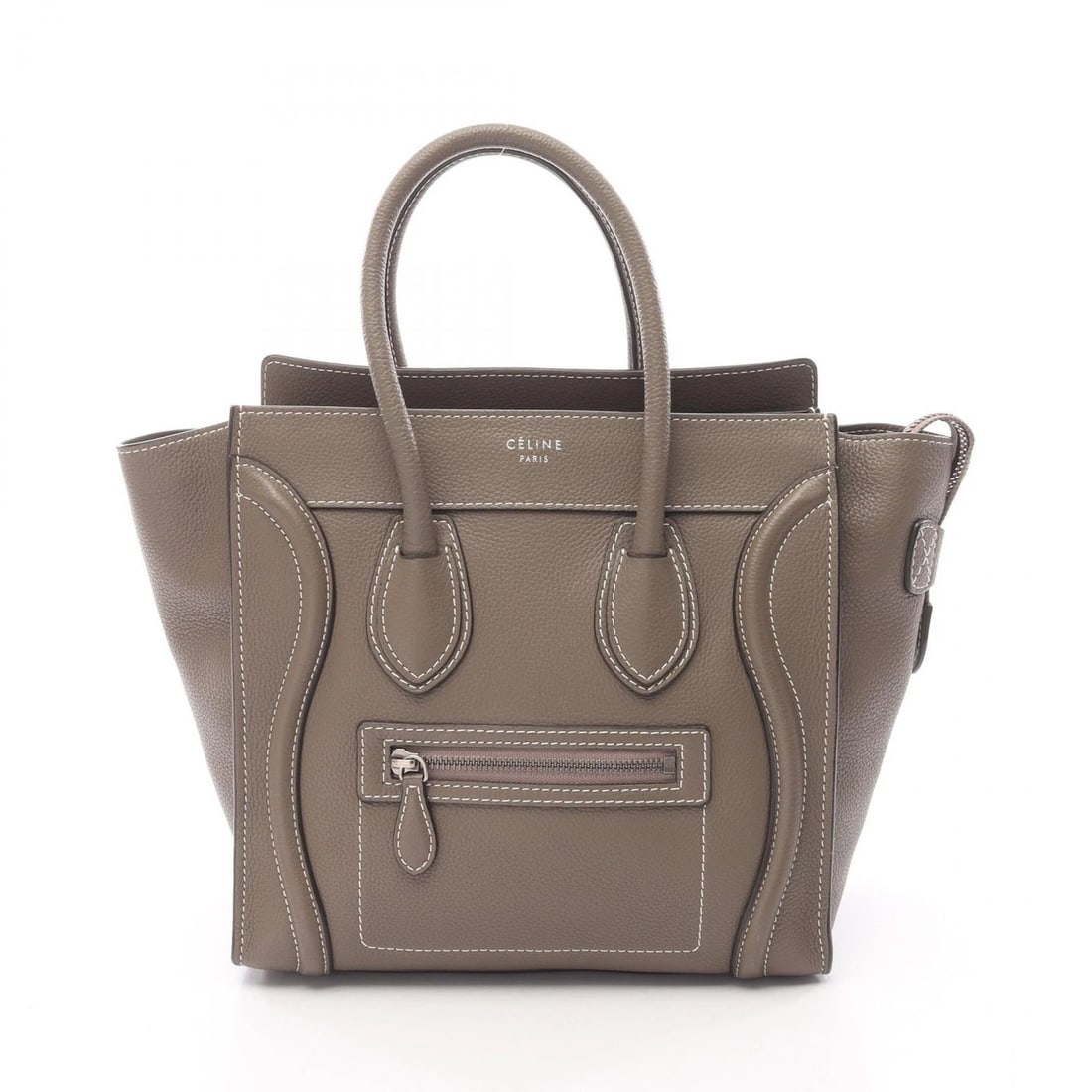 CELINE LUGGAGE MICRO SHOPPER TOTE HAND BAG: CELINE Luggage micro shopper Tote Hand Bag Brand: CELINE Type: Tote Bag Material: leather Color: Gray??ish colors Size: H:26cm x W:26cm x D:13cm (H:10.2" x W:10.2" x D:5.1") Accessories: None
