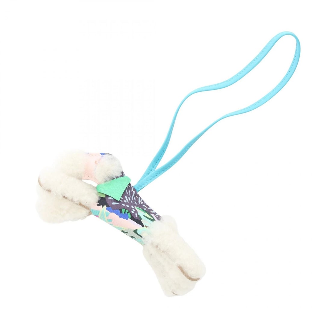 HERMES BUDDY BAG CHARM B ALOHA: HERMES Buddy bag Charm B Aloha Brand: HERMES Type: charm Material: Agneau milo × Mouton × silk × Agneau milo Color: Blue aztec / Blue??ish colors × White??ish colors × Multicolor??ish colors Size