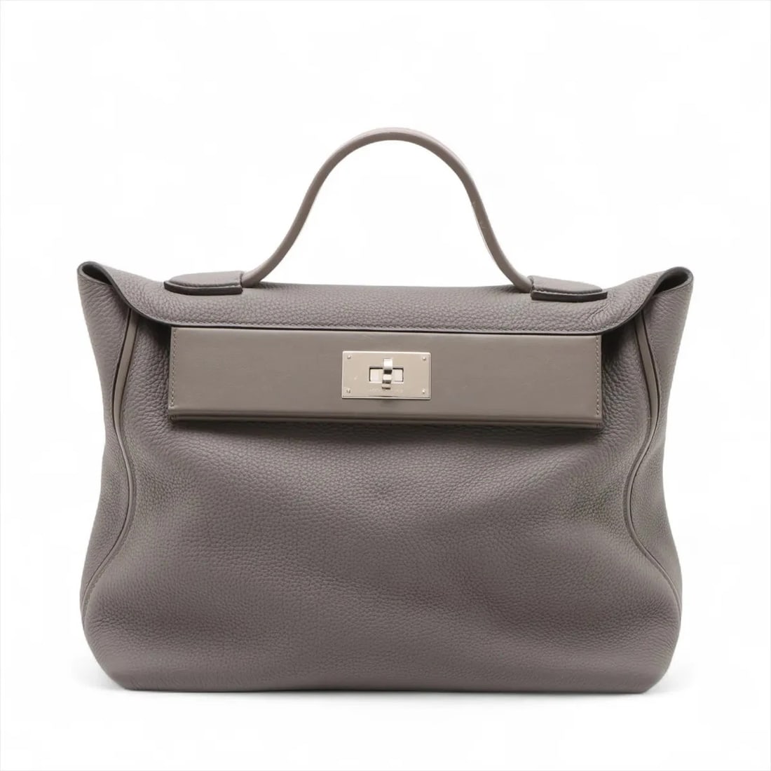 HERMES SACKS LE VINGT CUATRE VERSO ETHANE: Hermes sacks Le Vingt Cuatre Verso ethane Brand: Hermès Type: Hand bag Material: Togo × Veau Swift Color: Ethane x taupe Size: Height:10.4inch Length:13.0inch Depth:6.3inch Handle height:3.7inch A