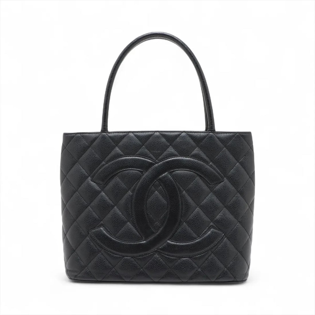 CHANEL RE-RELEASE CAVIAR SKIN TOTE BAG BLACK SILVER: Chanel Re-release Caviar Skin Tote bag Black Silver Brand: Chanel Type: Tote bag Material: Caviar Skin Color: Black Size: Height:9.1inch Length:11.6inch Depth:5.9inch Handle height:6.3inch Accesso
