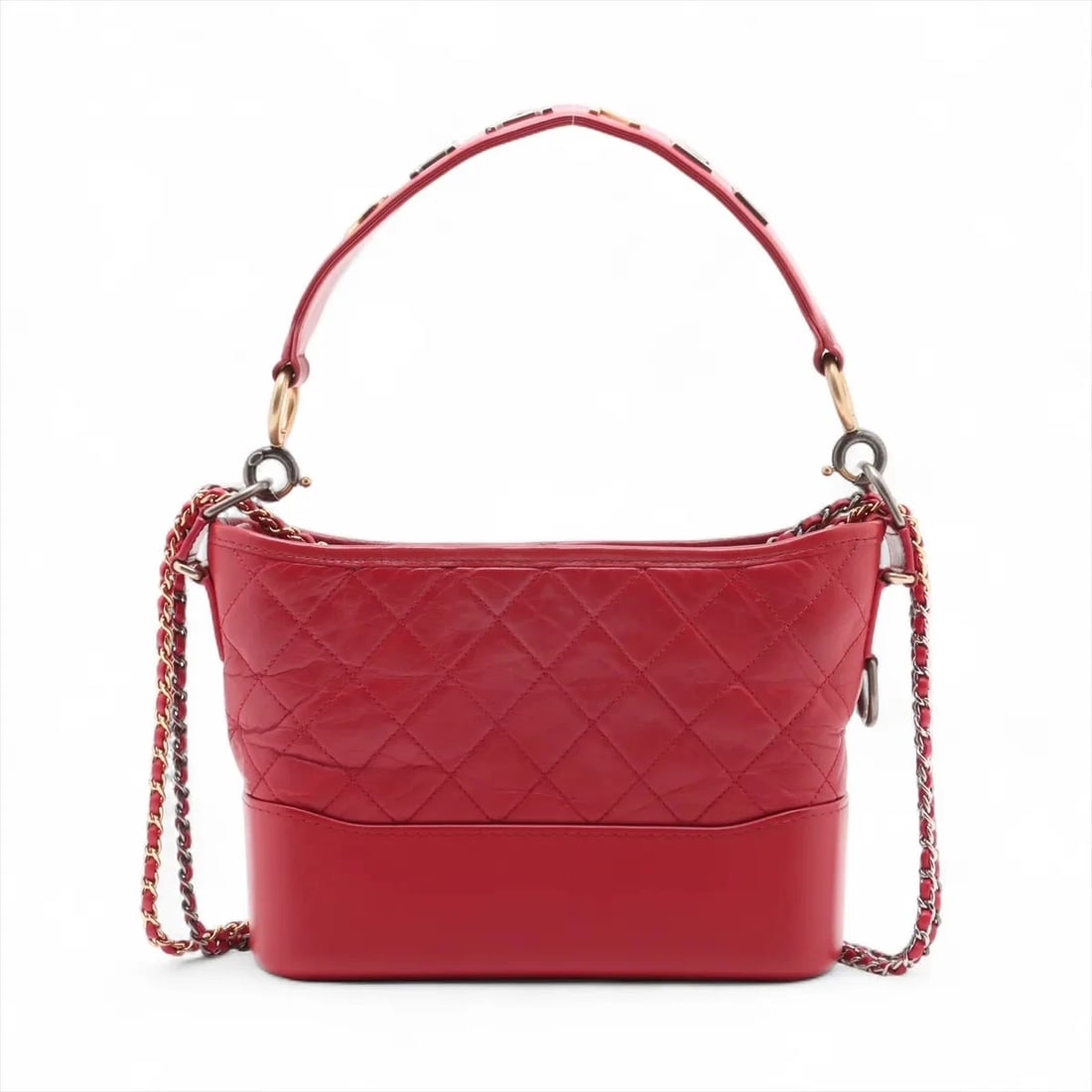 CHANEL GABRIELLE DOO CHANEL CALF CHAIN SHOULDER BAG: Chanel Gabrielle Doo Chanel calf Chain Shoulder Bag Brand: Chanel Type: Shoulder bag Material: calf Color: Red Size: Height:7.5inch Length:9.6inch Depth:3.3inch Handle height:7.9inch Accessories: