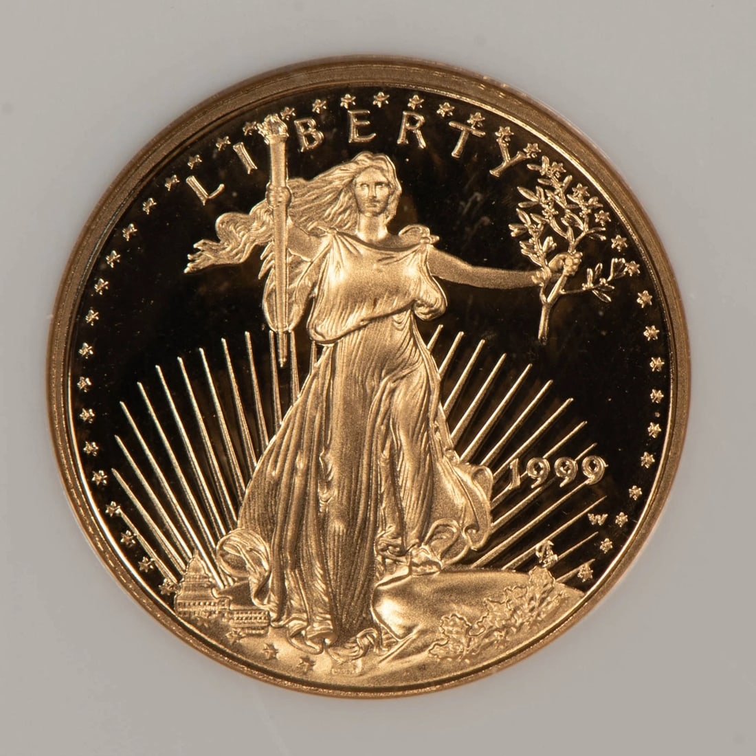 1999-W G$5 1/10 OZ GOLD AMERICAN EAGLE: 1999-W G$5 1/10 oz Gold American Eagle Brand/Mint: U.S. Mint Year: 1999 Fineness: 0.9167 Country of Origin: United States Accessories: None Accessories Notice: When purchasing pre-owned goods, plea