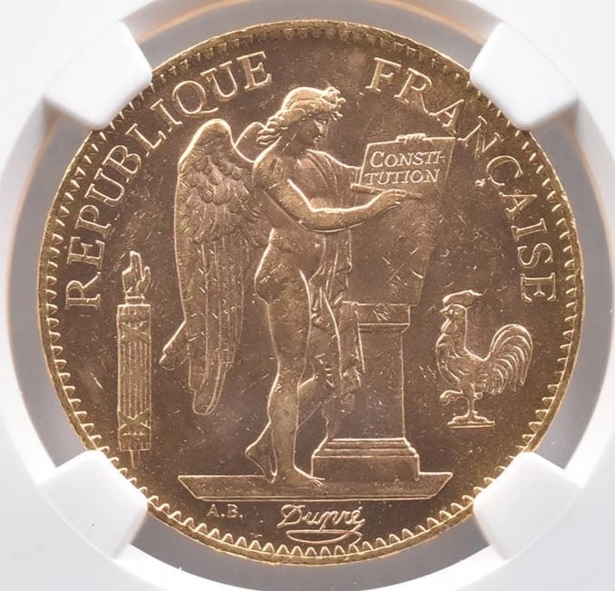 1907 A FRANCE 100 FRANCS GOLD: 1907 A France 100 Francs Gold Brand/Mint: None Year: 1907 Fineness: None Denomination: 100 Francs Country of Origin: France Accessories: None Accessories Notice: When purchasing pre-owned