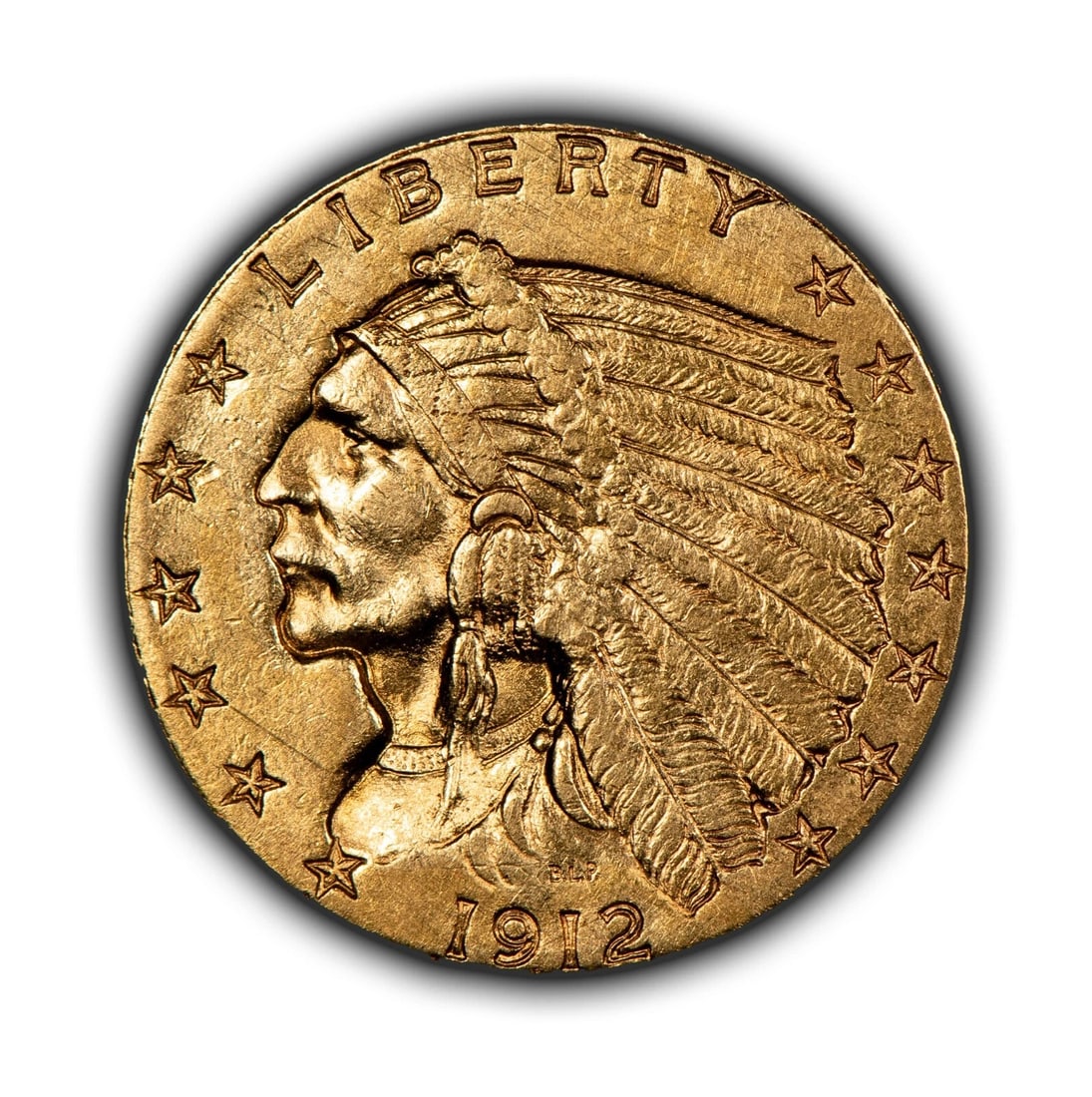 1912 G$2.50 INDIAN HEAD GOLD QUARTER EAGLE: 1912 G$2.50 Indian Head Gold Quarter Eagle Brand/Mint: U.S. Mint Year: 1912 Fineness: 0.9 Country of Origin: United States Accessories: None Accessories Notice: When purchasing pre-owned goods, ple