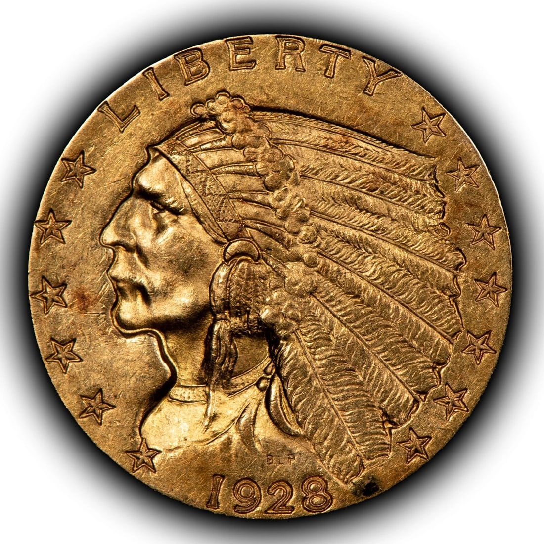 1928 G$2.50 INDIAN HEAD GOLD QUARTER EAGLE: 1928 G$2.50 Indian Head Gold Quarter Eagle Brand/Mint: U.S. Mint Year: 1928 Fineness: 0.9 Country of Origin: United States Accessories: None Accessories Notice: When purchasing pre-owned goods, ple