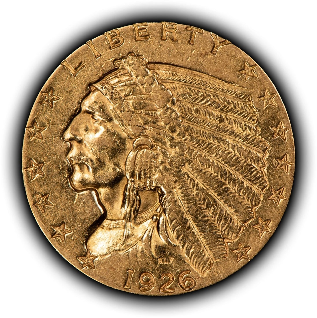 1926 G$2.50 INDIAN HEAD GOLD QUARTER EAGLE: 1926 G$2.50 Indian Head Gold Quarter Eagle Brand/Mint: U.S. Mint Year: 1926 Fineness: 0.9 Country of Origin: United States Accessories: None Accessories Notice: When purchasing pre-owned goods, ple