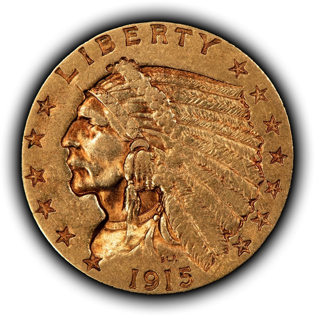 1915 G$2.50 INDIAN HEAD GOLD QUARTER EAGLE: 1915 G$2.50 Indian Head Gold Quarter Eagle Brand/Mint: U.S. Mint Year: 1915 Fineness: 0.9 Country of Origin: United States Accessories: None Accessories Notice: When purchasing pre-owned goods, ple