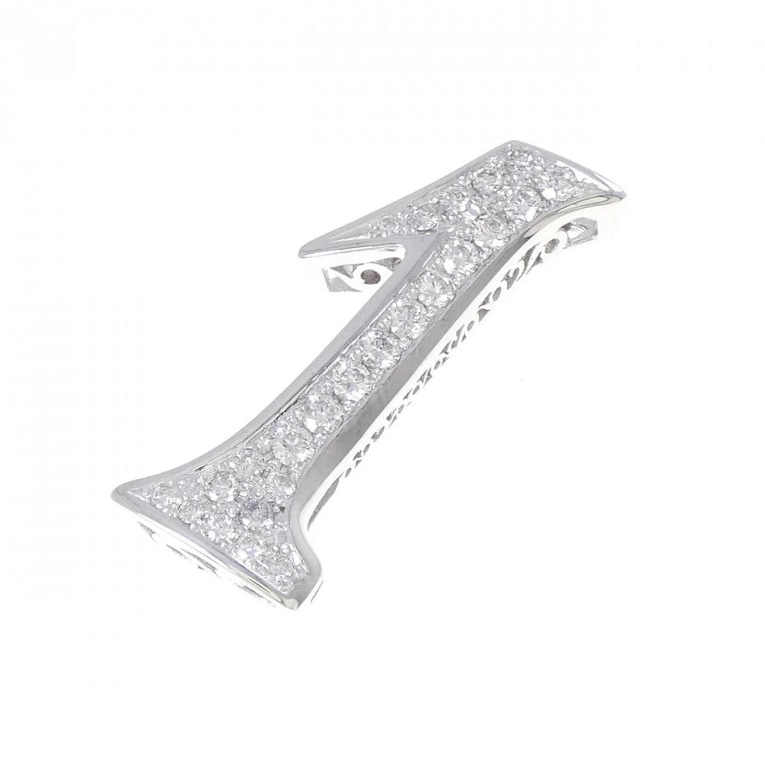 K18WG DIAMOND PENDANT: K18WG Diamond Pendant Brand: Unbranded Type: Diamond Pendant/Brooch Material: K18WG, Main Stone/Creation Natural Color: White Gold Size: Actual Size Approx. height x width: 34.3mm x 15.9mm