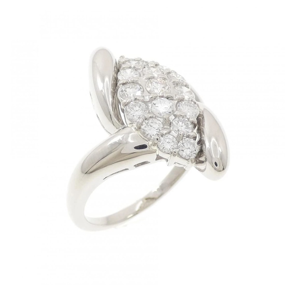PT900 DIAMOND RING: PT900 Diamond Ring Brand: Unbranded Type: Diamond Ring Material: PT900, Main Stone/Creation Natural Color: silver Size: US6 1/2 Accessories: None Accessories Notice: When purchasing pre-owned goods,