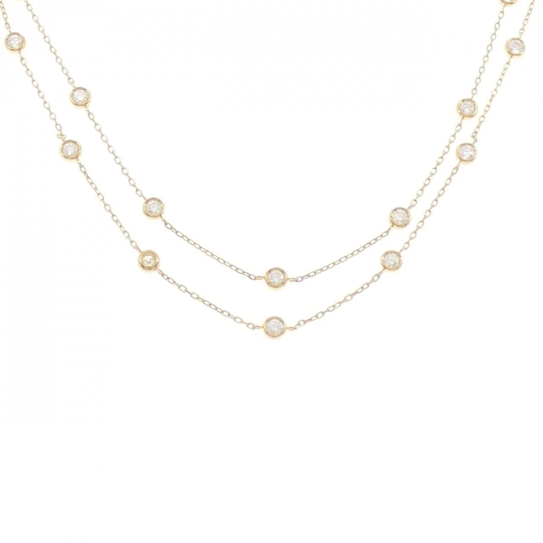 K18YG DIAMOND NECKLACE: K18YG Diamond Necklace Brand: Unbranded Type: Diamond Necklace Material: K18YG, Main Stone/Creation Natural Color: Yellow gold Size: 80cmActual SizeMax width approx.: 3.8mm Chain maximum width approx.