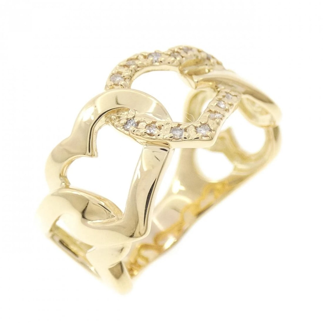 K18YG HEART DIAMOND RING: K18YG Heart Diamond Ring Brand: Unbranded Type: Diamond ring Material: K18YG, Main Stone/Creation Natural Color: Yellow gold Size: US8.25 Accessories: None Accessories Notice: When purchasing