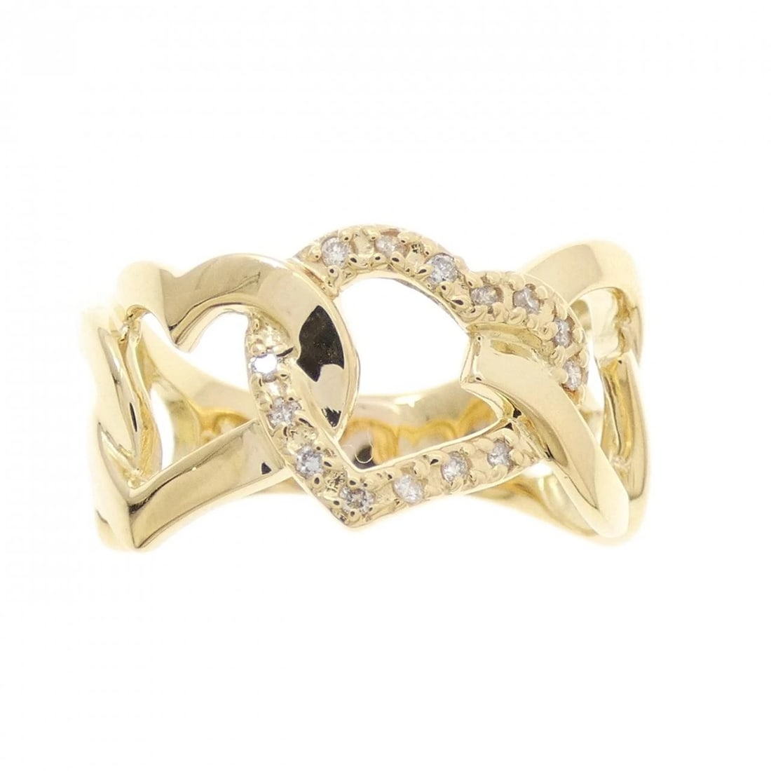 K18YG HEART DIAMOND RING - 2