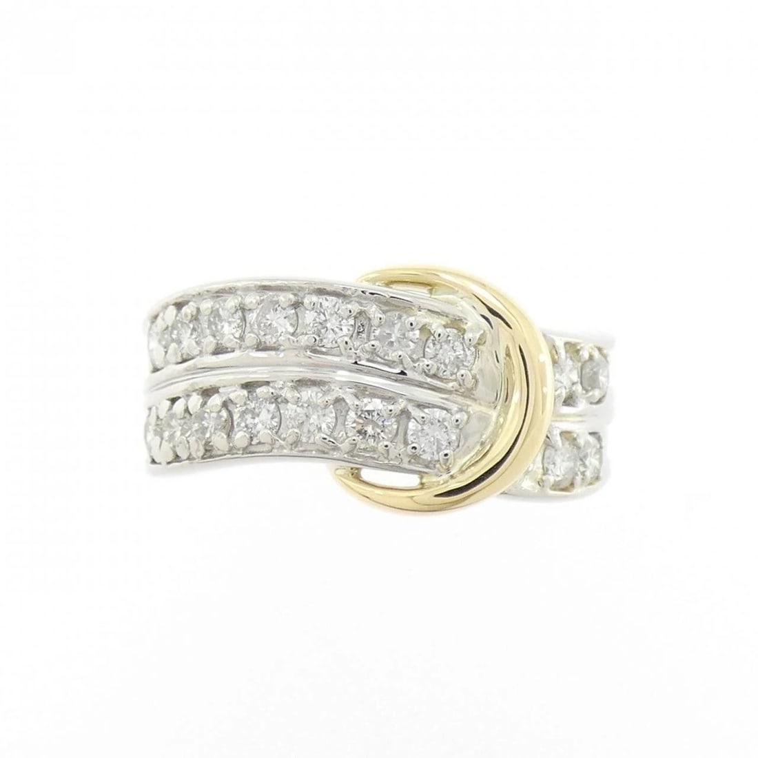 PT850/K18YG DIAMOND RING: PT850/K18YG Diamond Ring Brand: Unbranded Type: Diamond Ring Material: PT850/K18YG, Main Stone/Creation Natural Color: Yg,Silver Size: US5 1/4 Accessories: None Accessories Notice: When purchasing