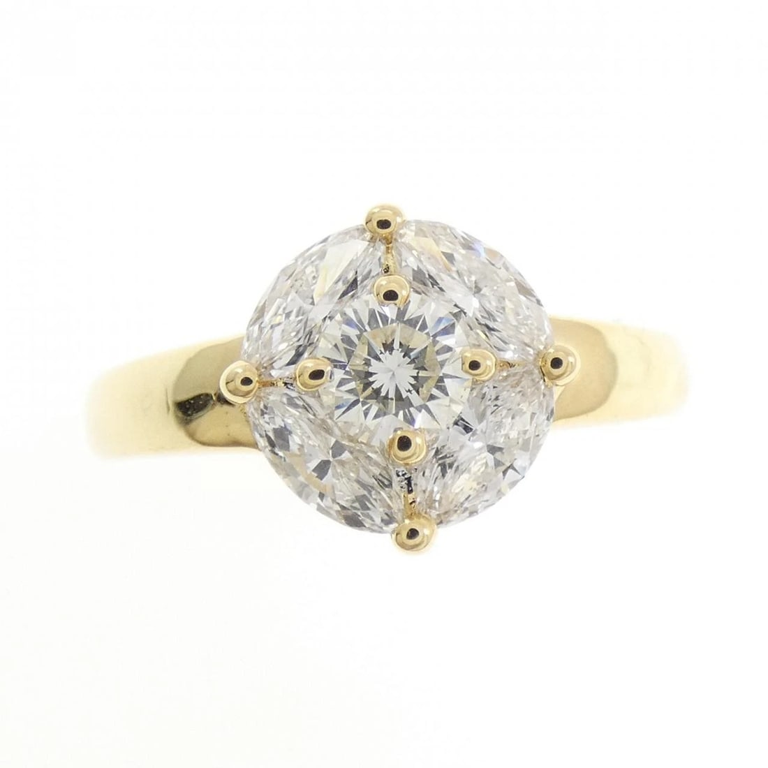 K18YG/K18WG DIAMOND RING: K18YG/K18WG Diamond Ring Brand: Unbranded Type: Diamond Ring Material: K18YG/K18WG, Main Stone/Creation Natural Color: YG,WG Size: US8 1/2 Accessories: None Accessories Notice: When purchasing