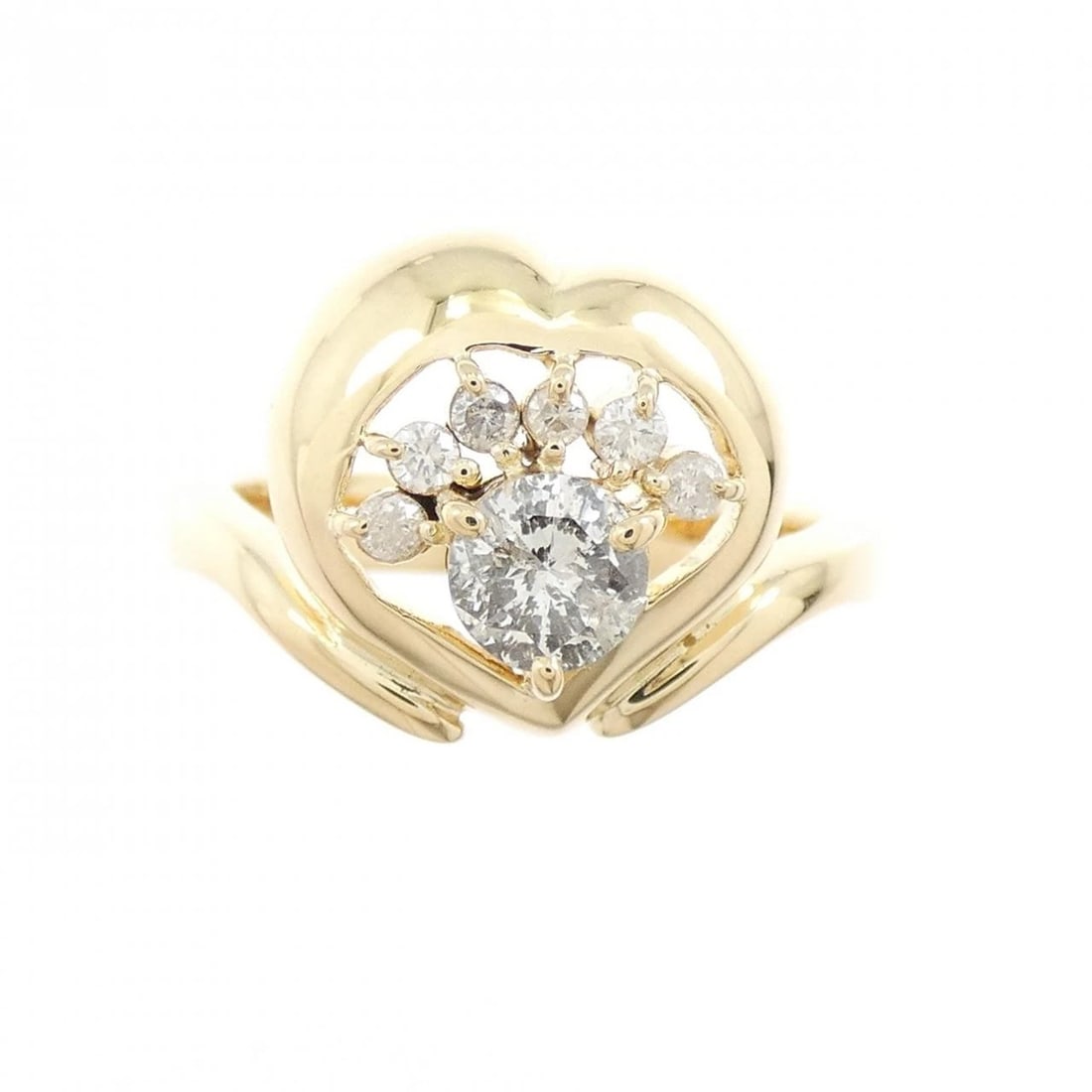 K18YG DIAMOND RING: K18YG Diamond Ring Brand: Unbranded Type: Diamond Ring Material: K18YG, Main Stone/Creation Natural Color: Yellow gold Size: US4 1/2 Accessories: None Accessories Notice: When purchasing pre-owned