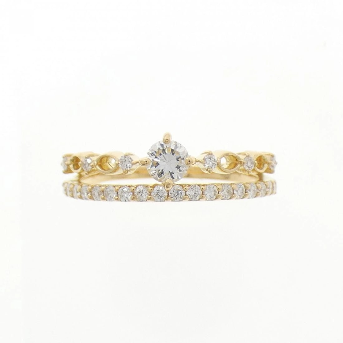 K18YG DIAMOND RING: K18YG Diamond Ring Brand: Unbranded Type: Diamond Ring Material: K18YG, Main Stone/Creation Natural Color: Yellow gold Size: US5 3/4 Accessories: None Accessories Notice: When purchasing pre-owned