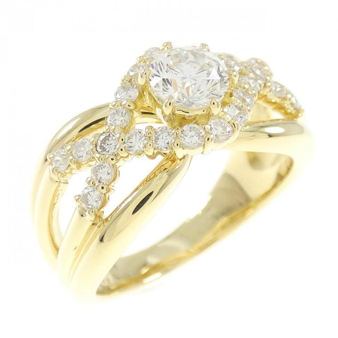 K18YG DIAMOND RING: K18YG Diamond Ring Brand: Unbranded Type: Ring Material: K18YG, Main Stone/Creation Natural Color: Yellow gold Size: US6 1/2 Accessories: None Accessories Notice: When purchasing pre-owned