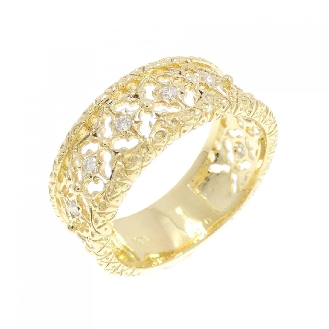 K18YG DIAMOND RING: K18YG Diamond Ring Brand: Unbranded Type: Diamond Ring Material: K18YG, Main Stone/Creation Natural Color: Yellow gold Size: US6 1/4 Accessories: None Accessories Notice: When purchasing p