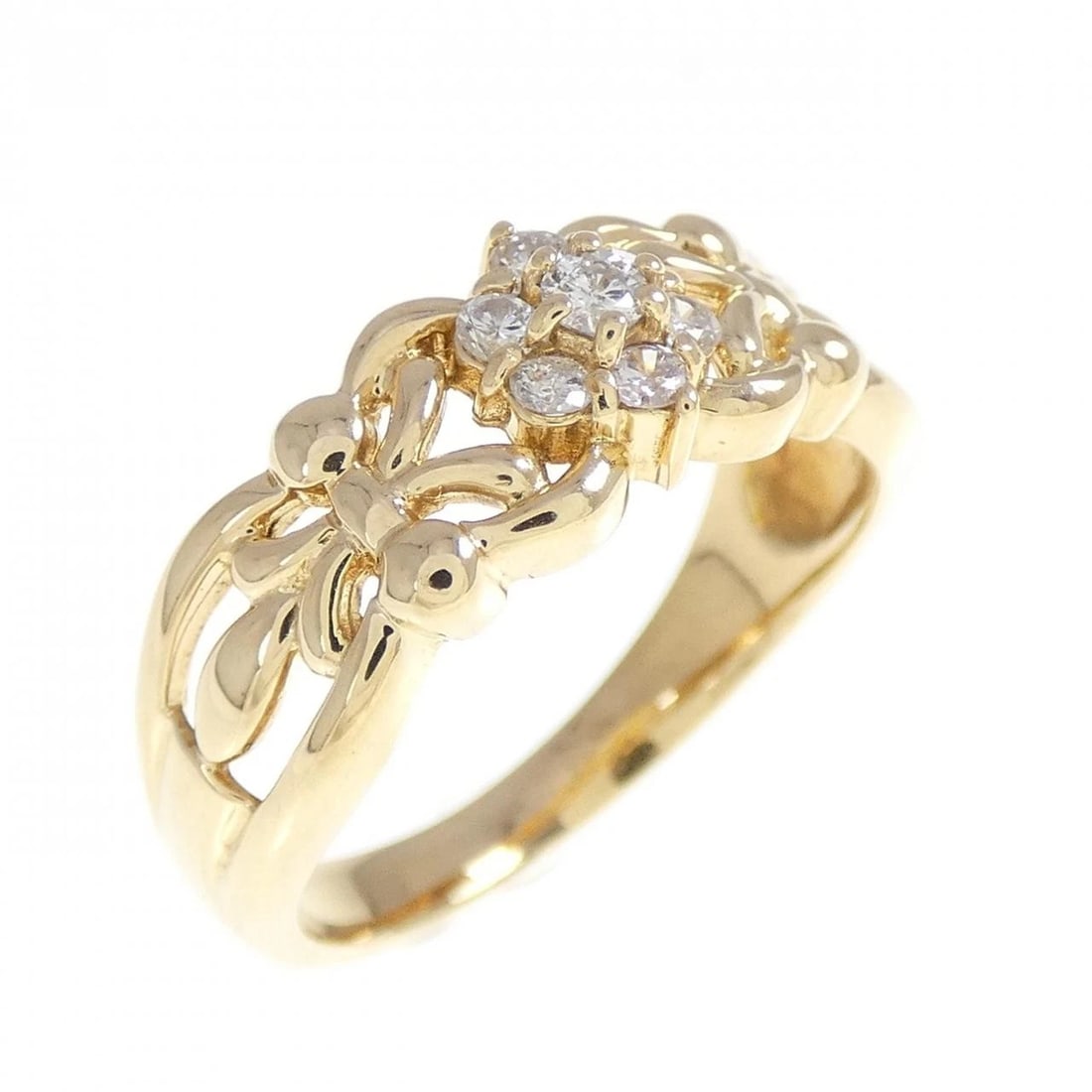 K18YG DIAMOND RING: K18YG Diamond Ring Brand: Unbranded Type: Diamond ring Material: K18YG, Main Stone/Creation Natural Color: Yellow gold Size: US5 1/4 Accessories: None Accessories Notice: When purchasing pre-owned