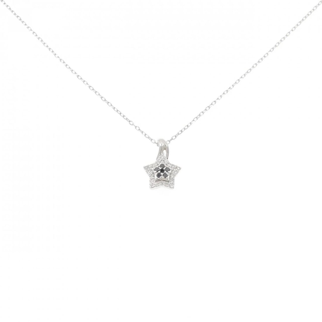 K18WG STAR DIAMOND NECKLACE: K18WG Star Diamond Necklace Brand: Unbranded Type: Diamond Necklace Material: K18WG, Main Stone/Creation Natural Color: White Gold Size: 40cm Actual Size Pendant length approx. x width approx.: