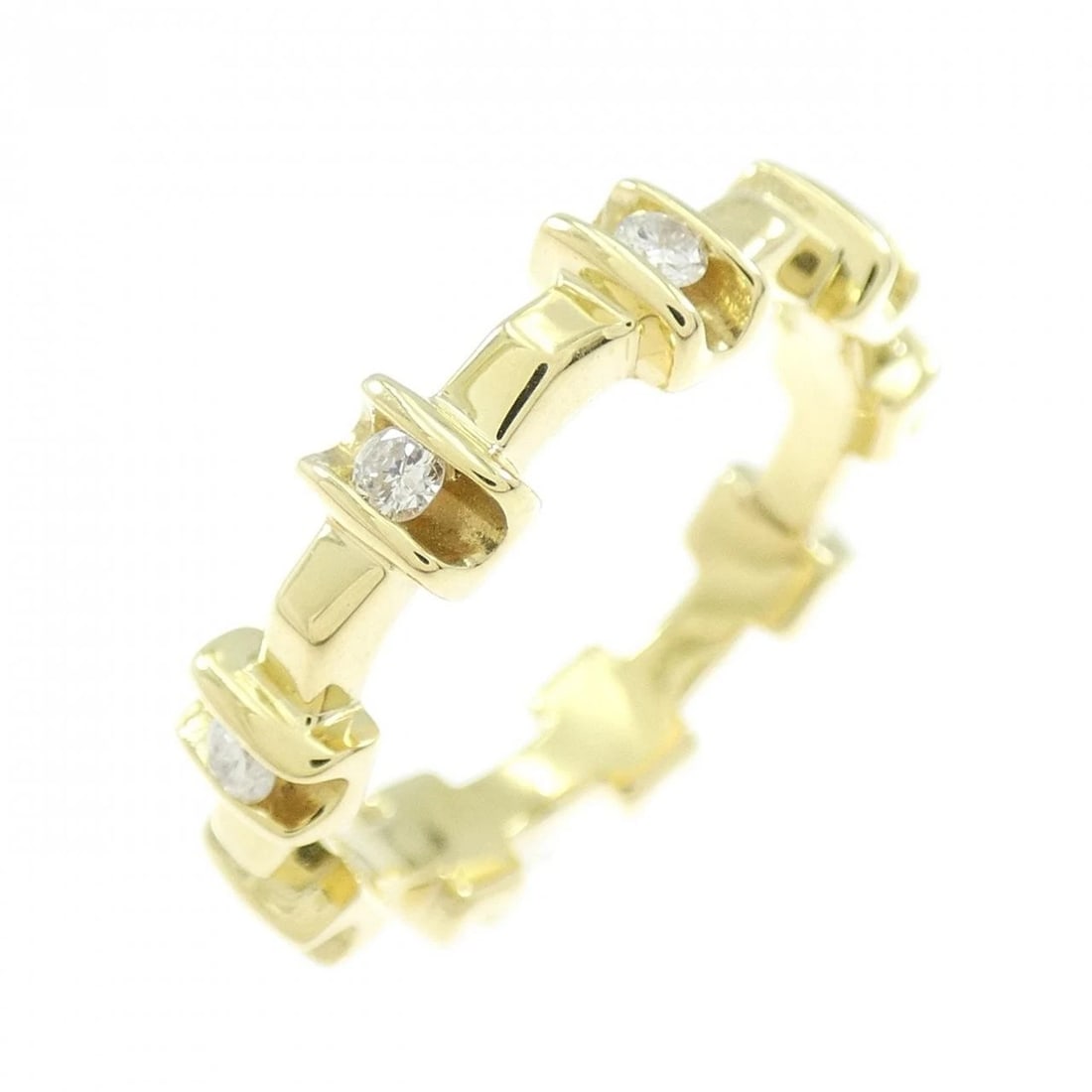 K18YG DIAMOND RING: K18YG Diamond Ring Brand: Unbranded Type: Diamond Ring Material: K18YG, Main Stone/Creation Natural Color: Yellow gold Size: US5 Accessories: None Accessories Notice: When purchasing pre-owned goods,