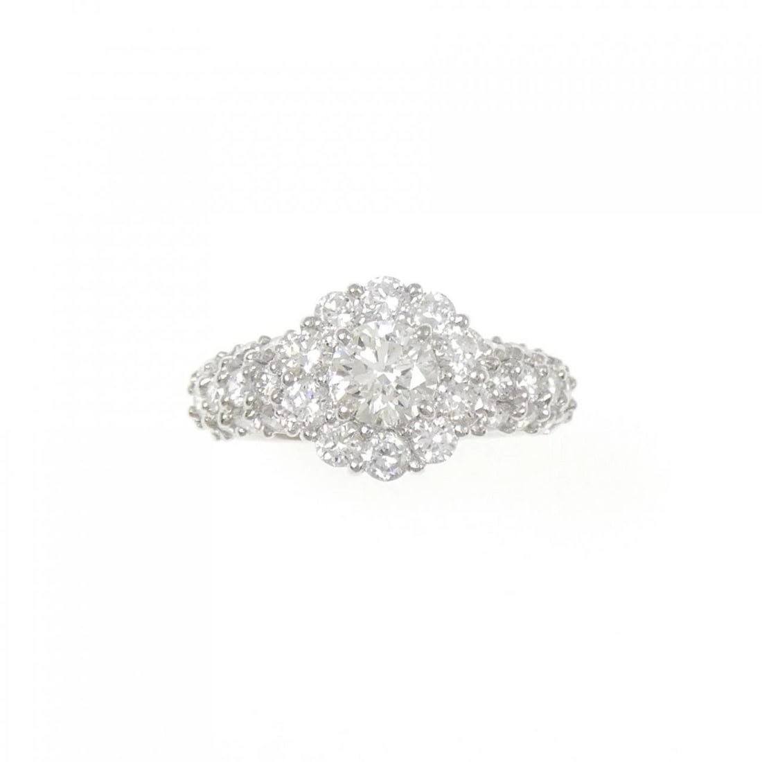 PT900 DIAMOND RING: PT900 Diamond Ring Brand: Unbranded Type: Diamond ring Material: PT900, Main Stone/Creation Natural Color: Silver Size: US5 1/4 Accessories: None Accessories Notice: When purchasing pre-owned goods,