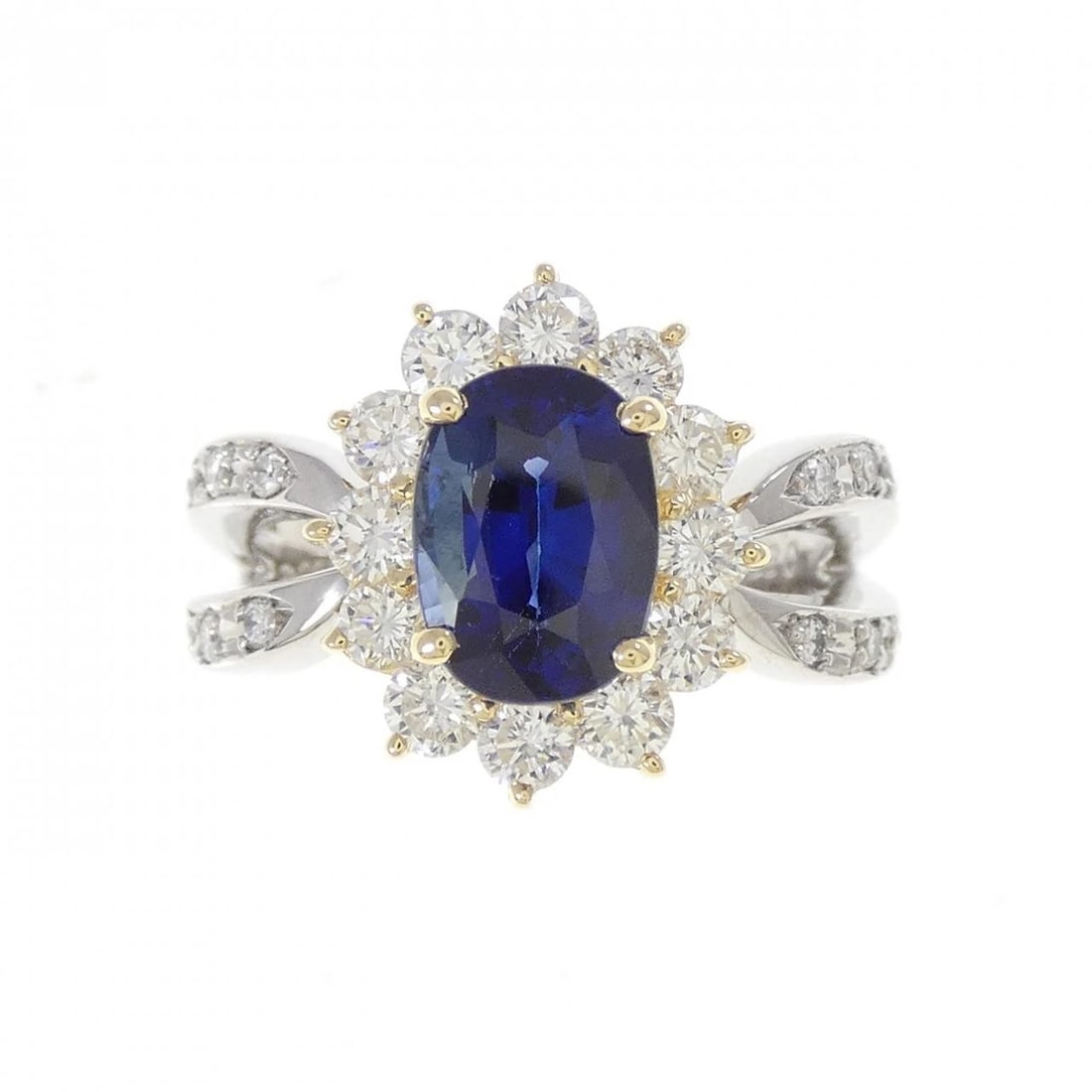 PT900/K18YG SAPPHIRE RING (1 of 2)