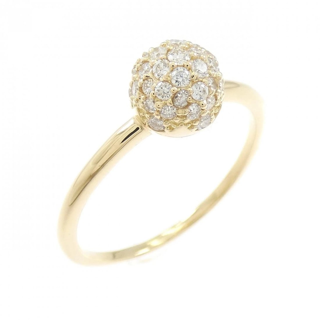 K18YG DIAMOND RING: K18YG Diamond Ring Brand: Unbranded Type: Diamond Ring Material: K18YG, Main Stone/Creation Natural Color: Yellow gold Size: US6 1/2 Accessories: None Accessories Notice: When purchasing pre-owned