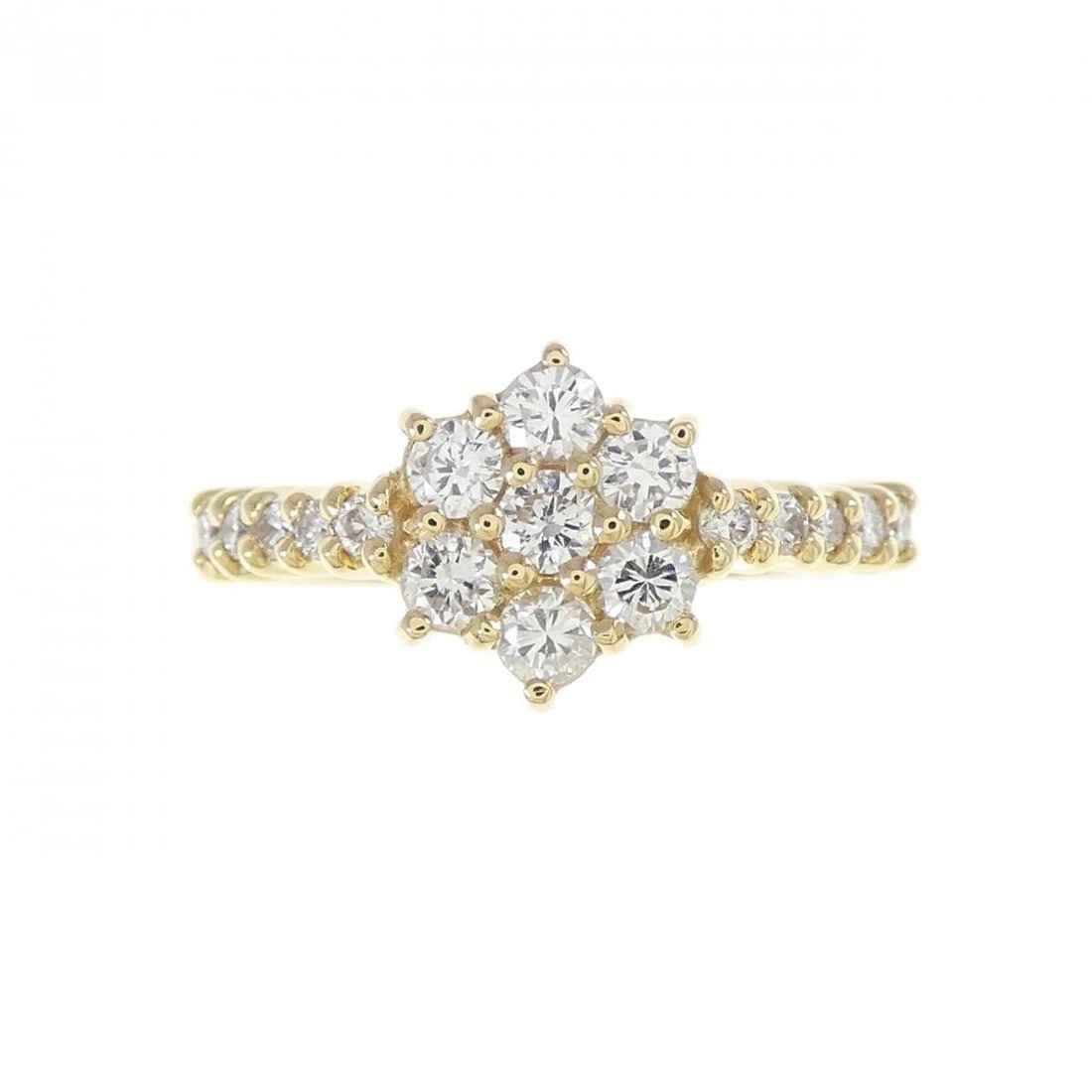 K18YG DIAMOND RING: K18YG Diamond Ring Brand: Unbranded Type: Diamond Ring Material: K18YG, Main Stone/Creation Natural Color: Yellow gold Size: US4 1/2 Accessories: None Accessories Notice: When purchasing pre-owned