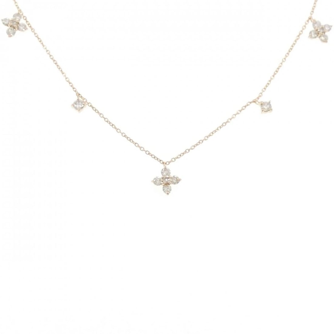K18PG DIAMOND NECKLACE: K18PG Diamond Necklace Brand: Unbranded Type: Diamond Necklace Material: K18PG, Main Stone/Creation Natural Color: Pink gold Size: 40cm Actual Size Max width approx.: 7.6mm Chain maximum width