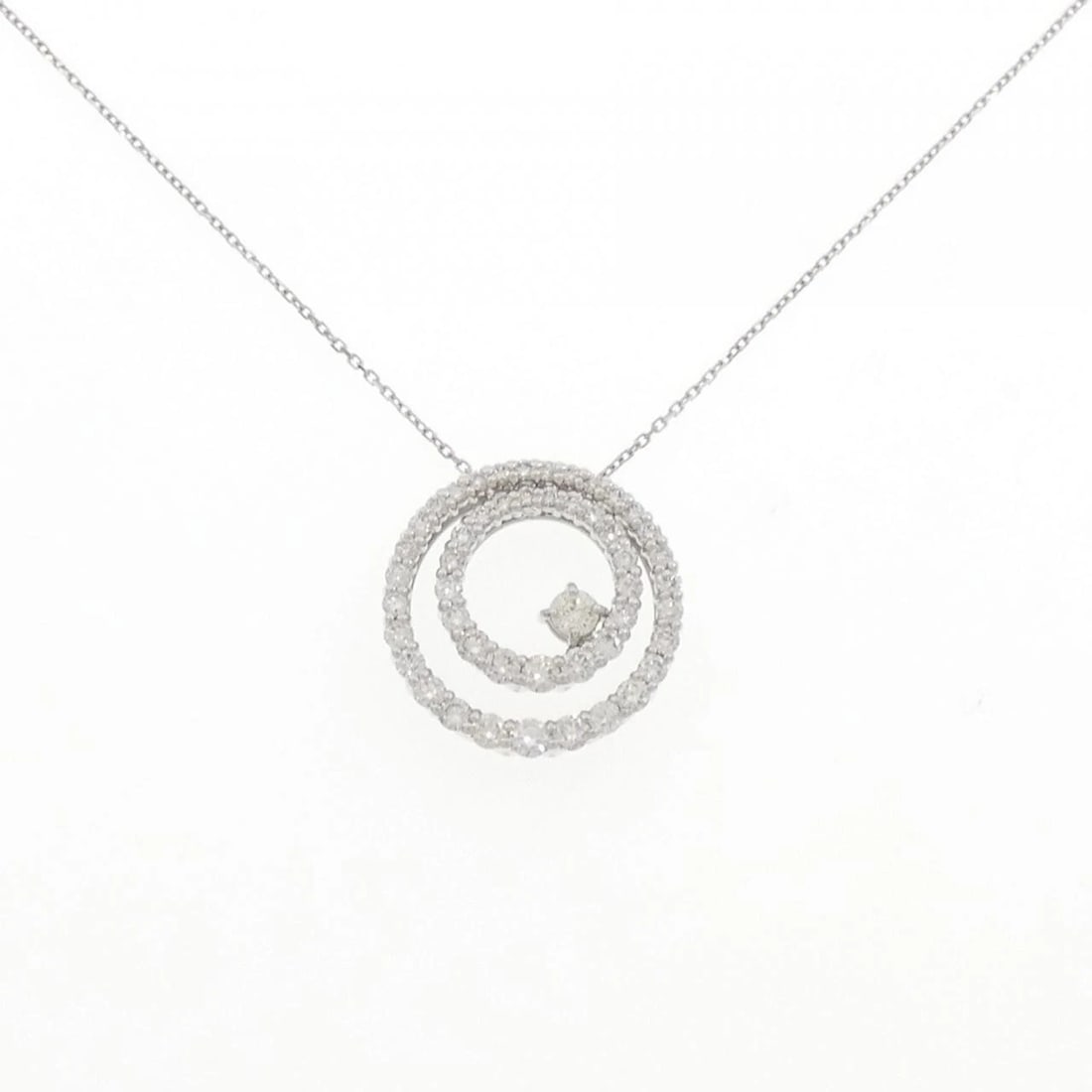 K18WG 2WAY DIAMOND NECKLACE: K18WG 2WAY Diamond Necklace Brand: Unbranded Type: Diamond Necklace Material: K18WG, Main Stone/Creation Natural Color: White Gold Size: 71cm Actual Size Pendant length approx. x width approx.: