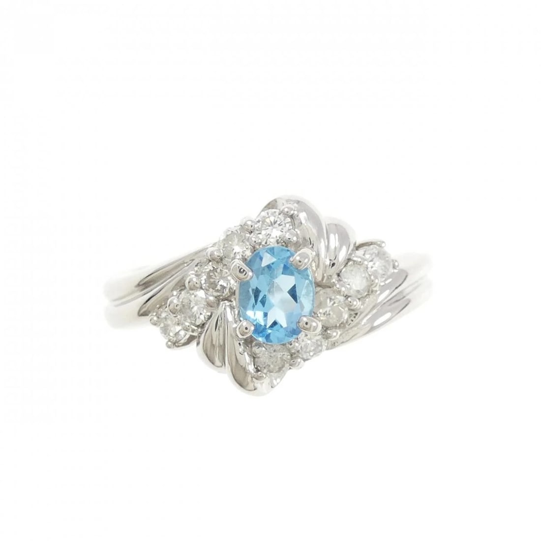 PT900 BLUE TOPAZ RING - 2