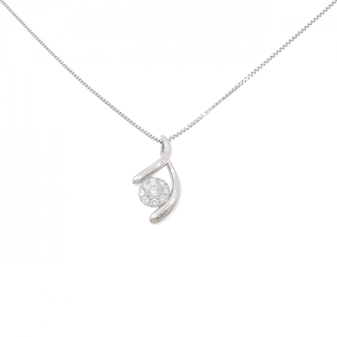 PT900/PT850 DIAMOND NECKLACE: PT900/PT850 Diamond Necklace Brand: Unbranded Type: Diamond Necklace Material: PT900/PT850, Main Stone/Creation Natural Color: Silver Size: Actual Size Pendant length approx. x width approx.: