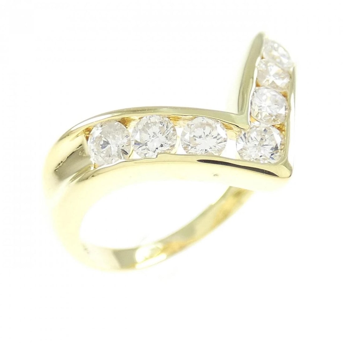 K18YG DIAMOND RING: K18YG Diamond Ring Brand: Unbranded Type: Diamond Ring Material: K18YG, Main Stone/Creation Natural Color: Yellow gold Size: US6 1/2 Accessories: None Accessories Notice: When purchasing pre-owned