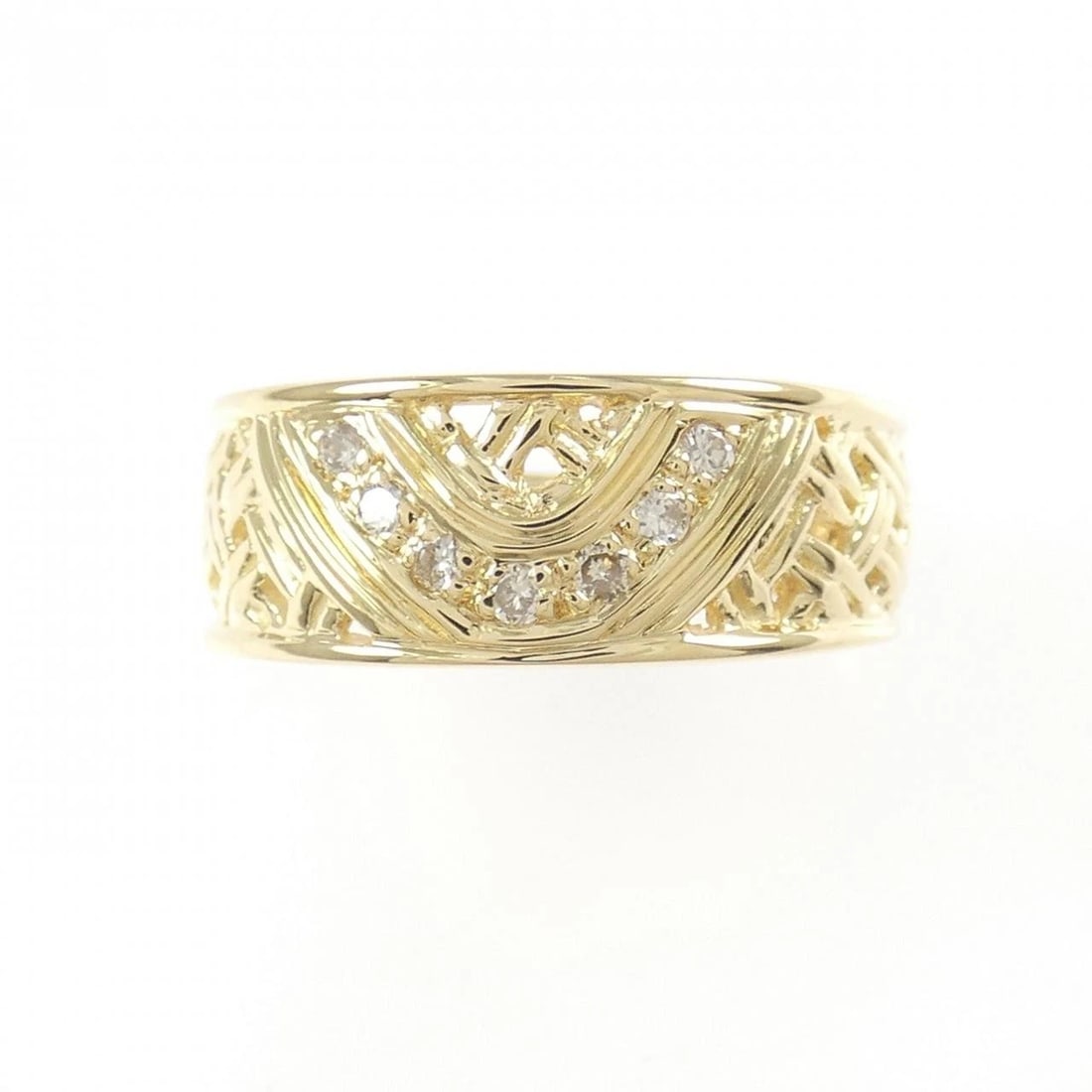 K18YG DIAMOND RING: K18YG Diamond Ring Brand: Unbranded Type: Diamond Ring Material: K18YG, Main Stone/Creation Natural Color: Yellow gold Size: US5 1/4 Accessories: None Accessories Notice: When purchasing p