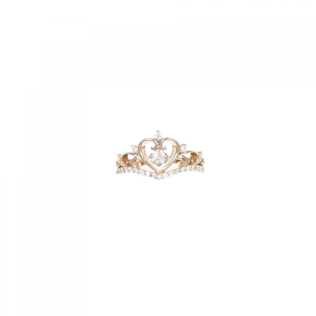 K18PG HEART DIAMOND RING: K18PG Heart Diamond Ring Brand: Unbranded Type: Diamond ring Material: K18PG, Main Stone/Creation Natural Color: Pink gold Size: US5 Accessories: None Accessories Notice: When purchasing pre-owned