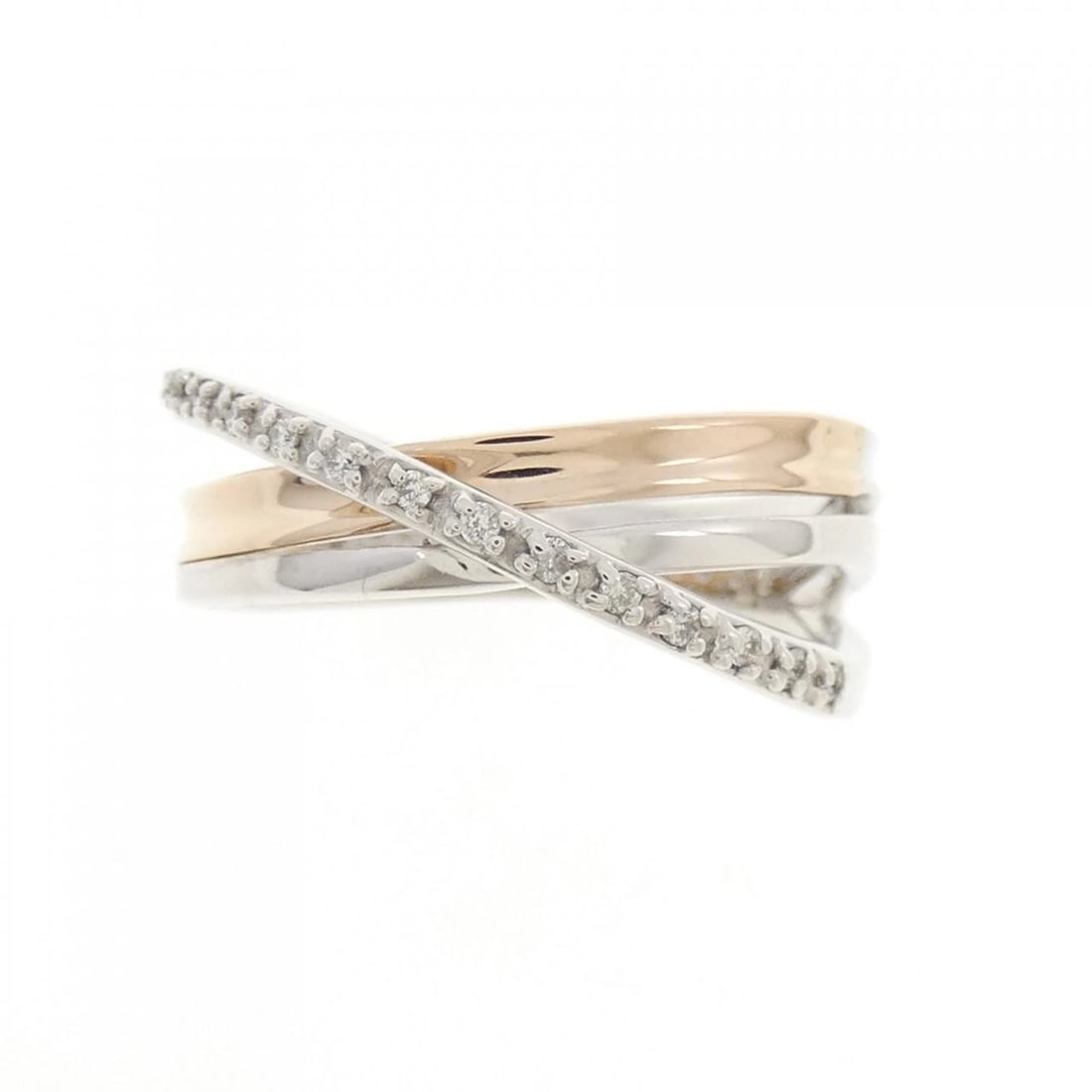 K18WG/K18PG DIAMOND RING: K18WG/K18PG Diamond Ring Brand: Unbranded Type: Diamond ring Material: K18WG/K18PG, Main Stone/Creation Natural Color: WG,PG Size: US5 1/4 Accessories: None Accessories Notice: When purchasing