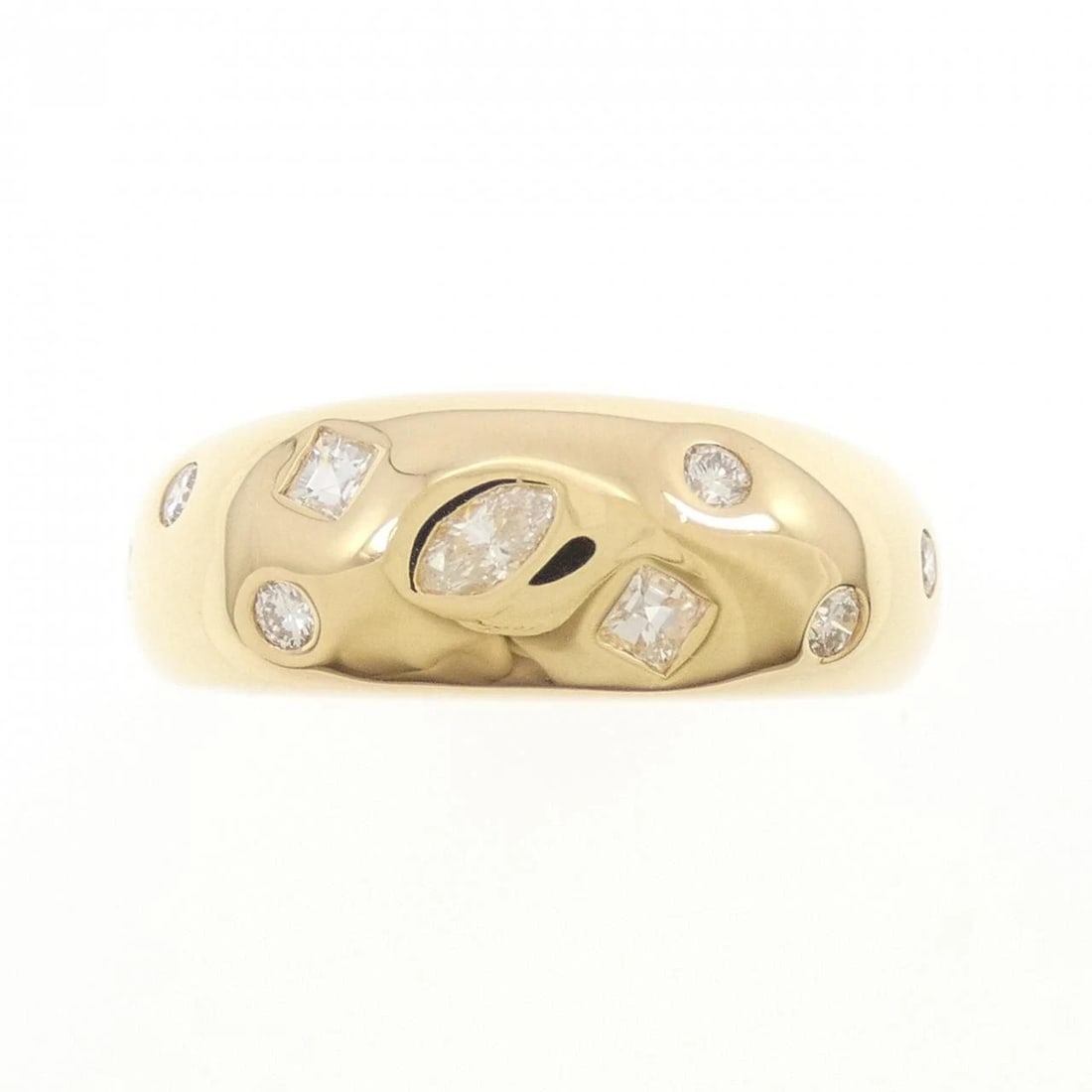 K18YG DIAMOND RING: K18YG Diamond Ring Brand: Unbranded Type: Diamond Ring Material: K18YG, Main Stone/Creation Natural Color: Yellow gold Size: US6 1/4 Accessories: None Accessories Notice: When purchasing pre-owned