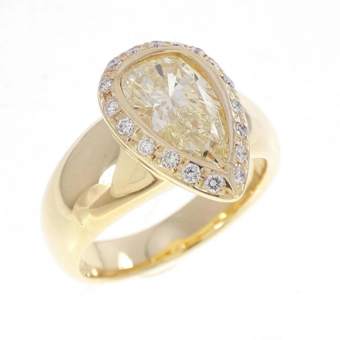 K18YG DIAMOND RING: K18YG Diamond Ring Brand: Unbranded Type: Diamond Ring Material: K18YG, Main Stone/Creation Natural Color: Yellow gold Size: US6 1/4 Accessories: None Accessories Notice: When purchasing pre-owned