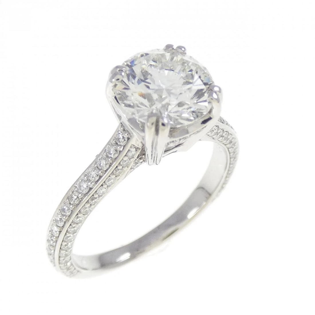 PT900 DIAMOND RING: PT900 Diamond Ring Brand: Unbranded Type: Ring Material: PT900, Main Stone/Creation Natural Color: Silver Size: US5 Accessories: None Accessories Notice: When purchasing pre-owned goods, please refer