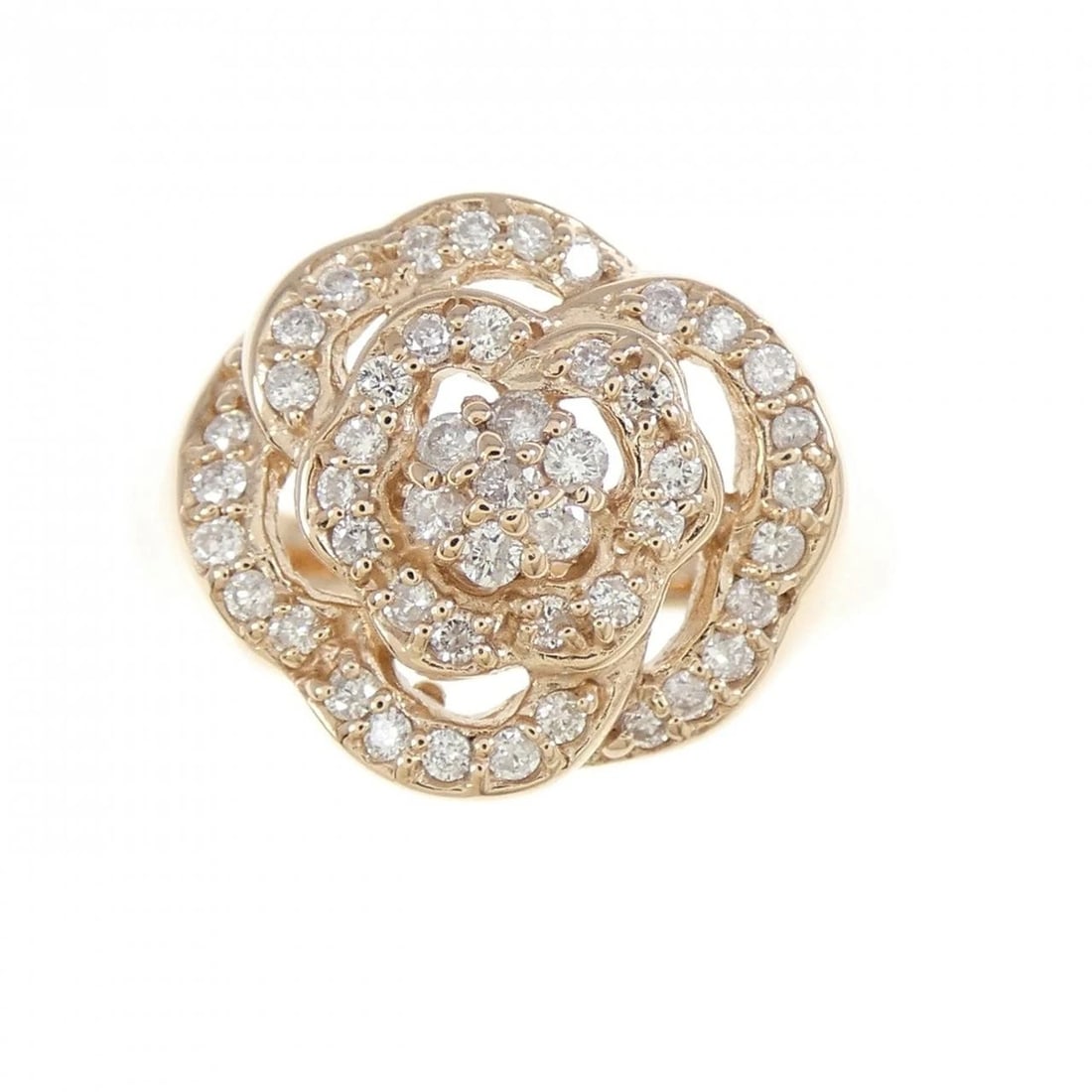 K18PG ROSE DIAMOND RING: K18PG Rose Diamond Ring Brand: Unbranded Type: Diamond ring Material: K18PG, Main Stone/Creation Natural Color: Pink gold Size: US8.25 Accessories: None Accessories Notice: When purchasing pre-owned