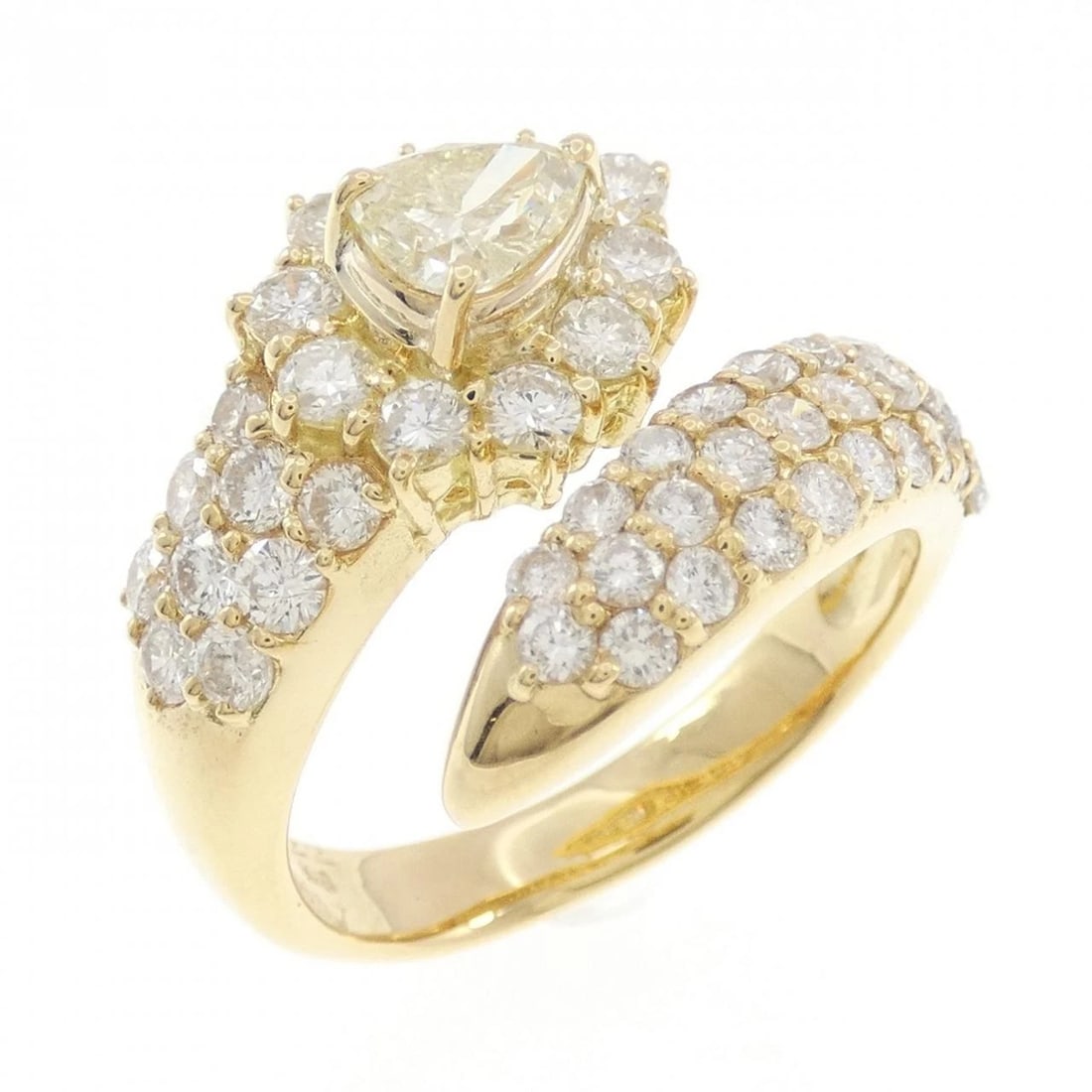 K18YG DIAMOND RING: K18YG Diamond Ring Brand: Unbranded Type: Diamond Ring Material: K18YG, Main Stone/Creation Natural Color: Yellow gold Size: US7 1/2 Accessories: None Accessories Notice: When purchasing pre-owned