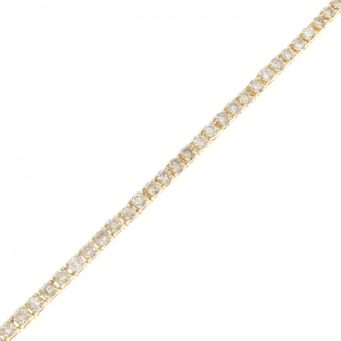K18YG DIAMOND BRACELET: K18YG Diamond Bracelet Brand: Unbranded Type: Diamond Bracelet Material: K18YG, Main Stone/Creation Natural Color: Yellow gold Size: Actual Size Max width approx: 2.5mm 16.5cm Accessories: None