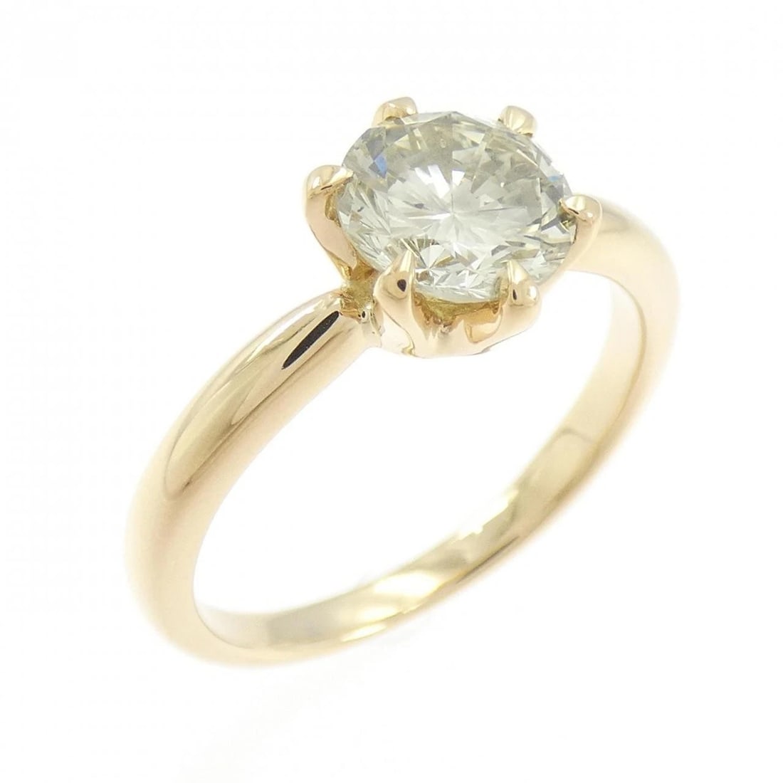 K18YG DIAMOND RING: K18YG Diamond Ring Brand: Unbranded Type: Diamond Ring Material: K18YG, Main Stone/Creation Natural Color: Yellow gold Size: US6 3/4 Accessories: None Accessories Notice: When purchasing pre-owned
