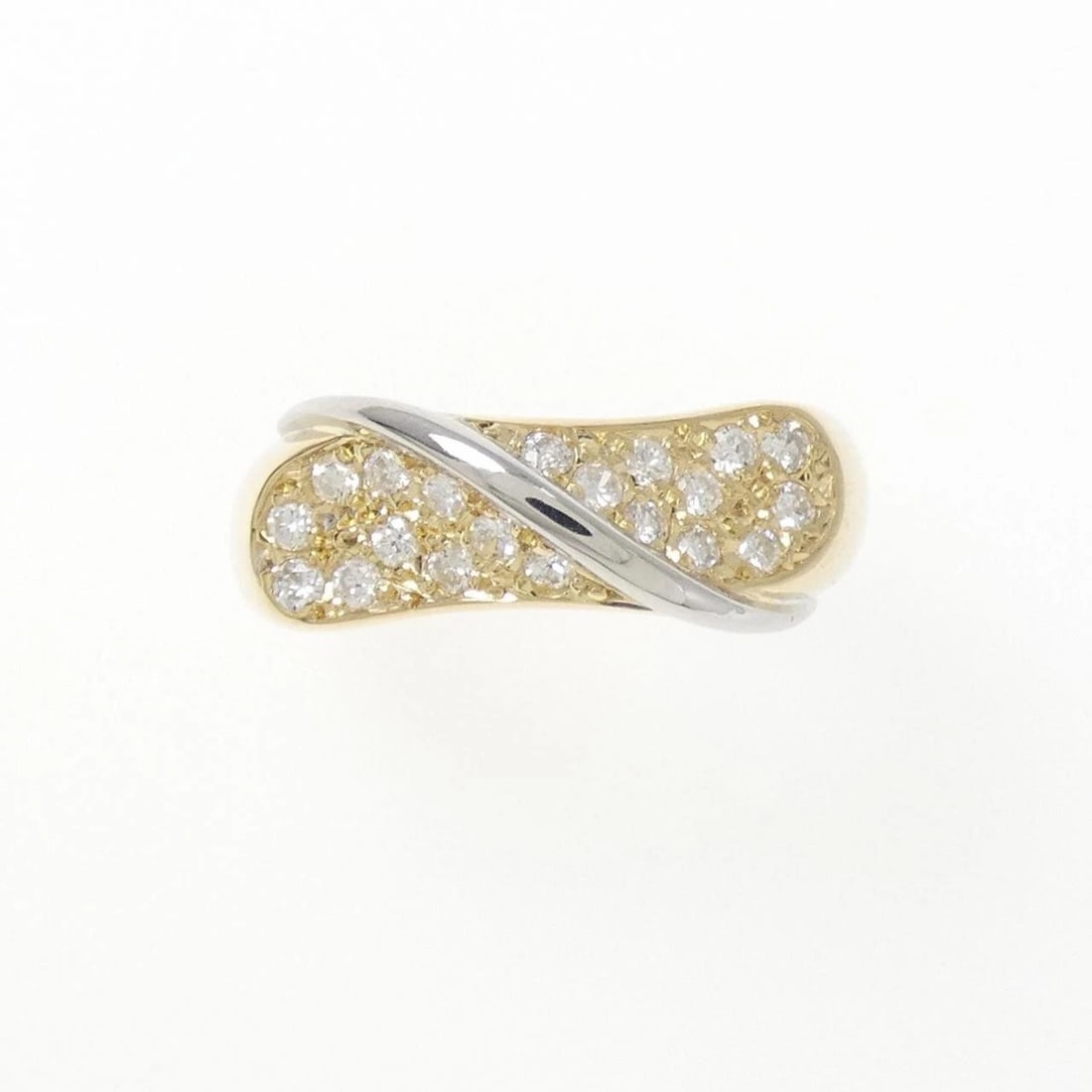 750YG/PT DIAMOND RING: 750YG/PT Diamond Ring Brand: Unbranded Type: Diamond ring Material: 750YG/PT, Main Stone/Creation Natural Color: YG,Silver Size: US5.25 Accessories: None Accessories Notice: When purchasing pre-owned
