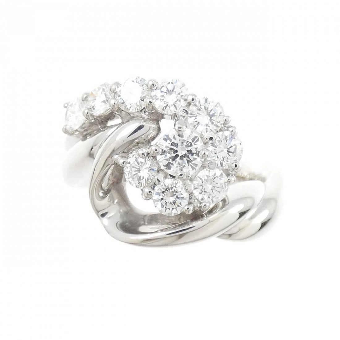 PT900 DIAMOND RING: PT900 Diamond Ring Brand: Unbranded Type: Diamond Ring Material: PT900, Main Stone/Creation Natural Color: Silver Size: US5 3/4 Accessories: None Accessories Notice: When purchasing pre-owned goods,