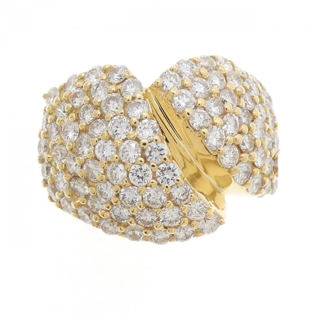 K18YG PAVE DIAMOND RING - 2